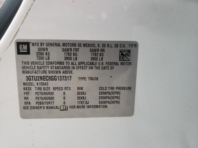 Photo 10 from auction – 2016 GMC SIERRA K15 with VIN 3GTU2NEC8GG137317