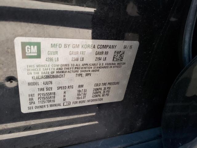 Photo 10 from auction – 2016 BUICK ENCORE with VIN KL4CJASB6GB684317