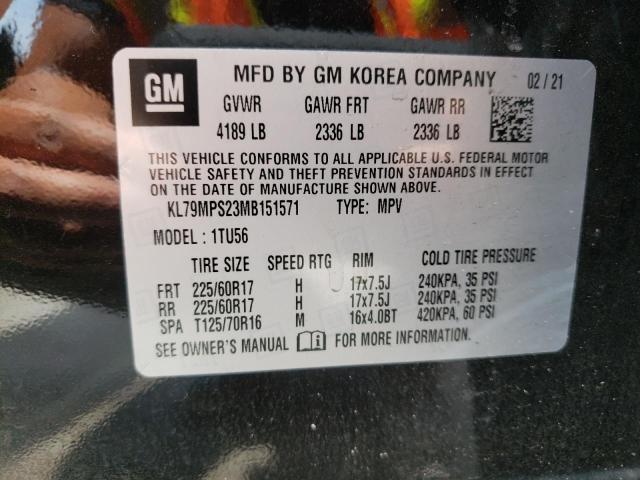 Photo 10 from auction – 2021 CHEVROLET TRAILBLAZE with VIN KL79MPS23MB151571