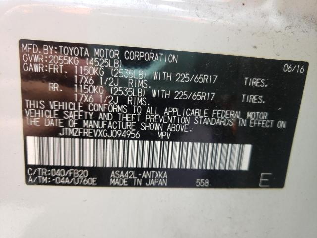 Photo 10 from auction – 2016 TOYOTA RAV4 LE with VIN JTMZFREVXGJ094956