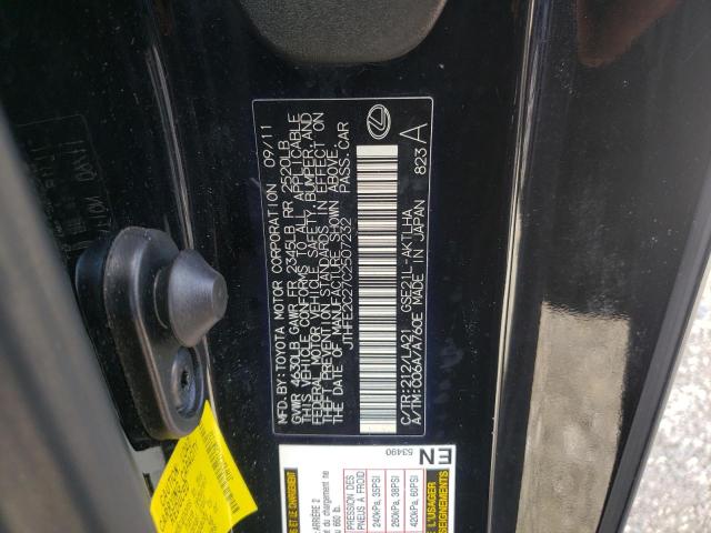 Photo 10 from auction – 2012 LEXUS IS 350 with VIN JTHFE2C27C2507232