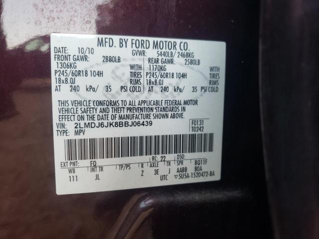 Photo 10 from auction – 2011 LINCOLN MKX with VIN 2LMDJ6JK8BBJ06439