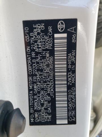 Photo 10 from auction – 2010 TOYOTA PRIUS with VIN JTDKN3DU9A5145986