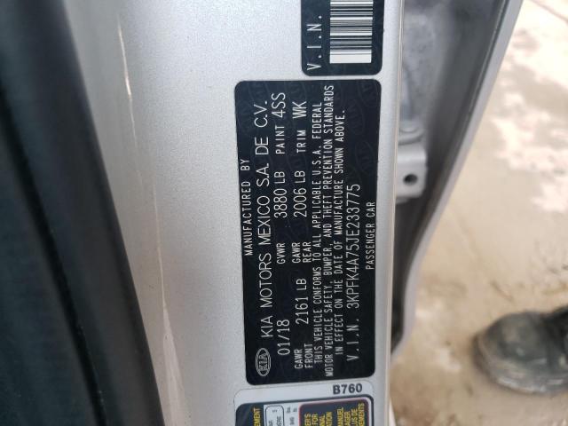 Photo 10 from auction – 2018 KIA FORTE LX with VIN 3KPFK4A75JE233775