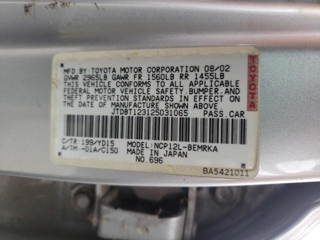 Photo 10 from auction – 2002 TOYOTA ECHO with VIN JTDBT123125031065