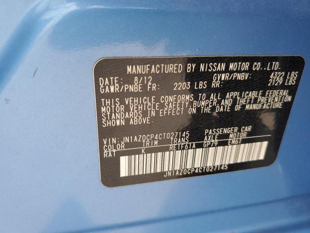 Photo 10 from auction – 2012 NISSAN LEAF SV with VIN JN1AZ0CP4CT027145