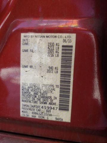 Photo 10 from auction – 2015 NISSAN ALTIMA 2.5 with VIN 1N4AL3AP1FC459947