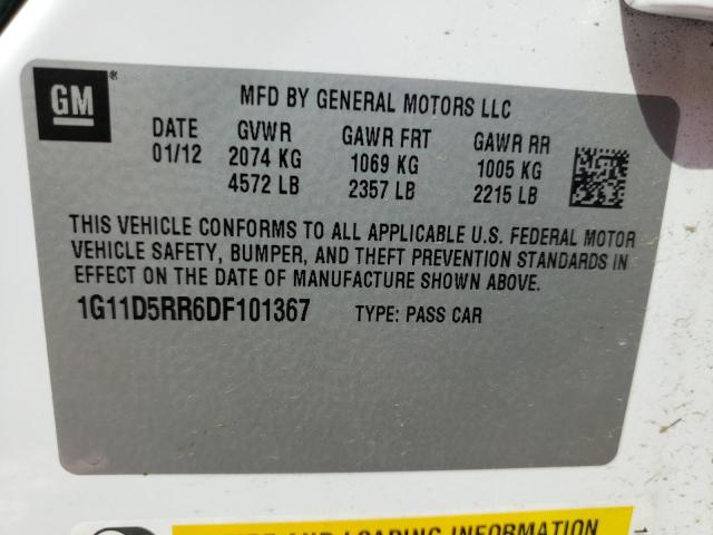 Photo 10 from auction – 2013 CHEVROLET MALIBU with VIN 1G11D5RR6DF101367