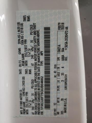 Photo 10 from auction – 2016 FORD ESCAPE S with VIN 1FMCU0F75GUB04682