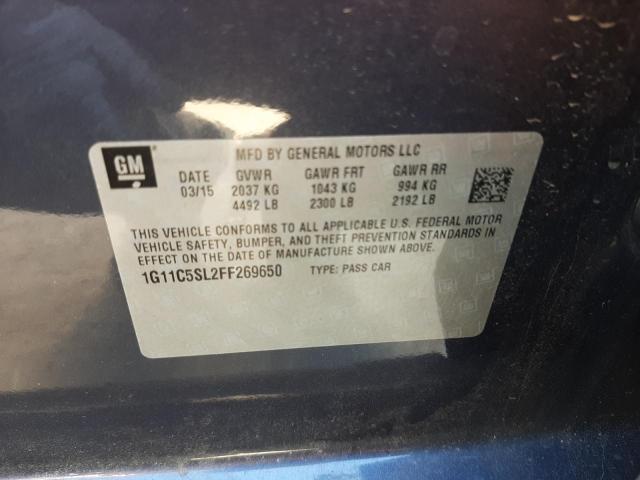 Photo 10 from auction – 2015 CHEVROLET MALIBU 1LT with VIN 1G11C5SL2FF269650