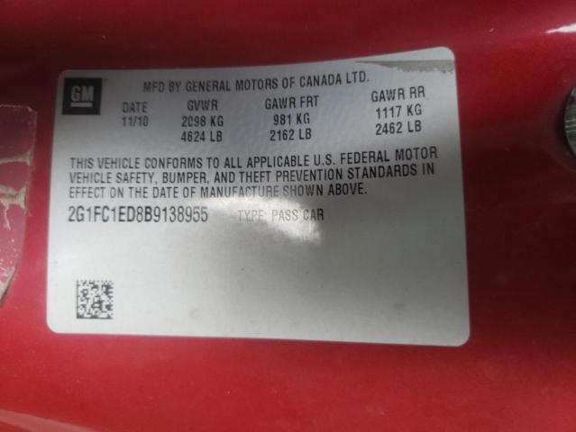 Photo 10 from auction – 2011 CHEVROLET CAMARO LT with VIN 2G1FC1ED8B9138955