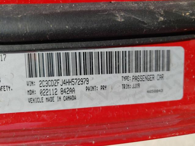Photo 10 from auction – 2017 DODGE CHALLENGER with VIN 2C3CDZFJ4HH572979