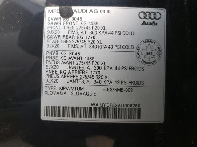 Photo 10 from auction – 2010 AUDI Q7 PREMIUM with VIN WA1JYCFE3AD006266