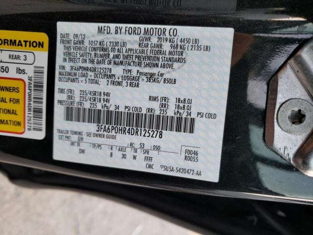 Photo 10 from auction – 2013 FORD FUSION SE with VIN 3FA6P0HR4DR125278