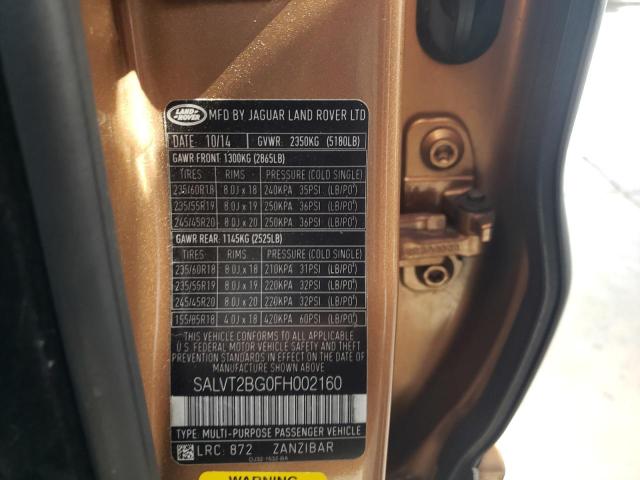 Photo 10 from auction – 2015 LAND ROVER RANGE ROVE with VIN SALVT2BG0FH002160