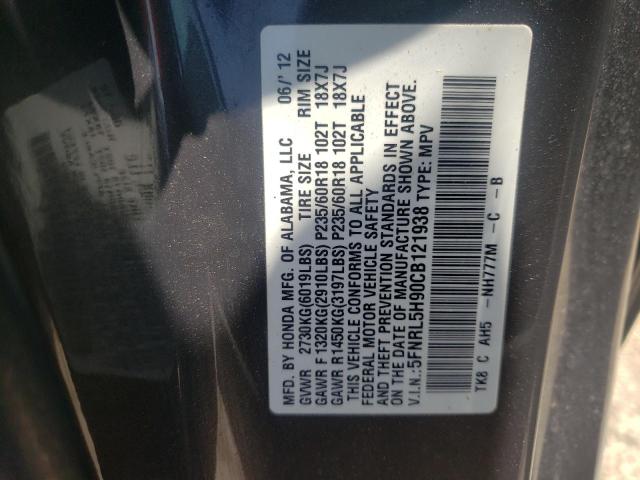 Photo 10 from auction – 2012 HONDA ODYSSEY TO with VIN 5FNRL5H90CB121938