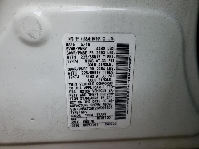 Photo 10 from auction – 2016 NISSAN ROGUE S with VIN JN8AT2MT2GW006504