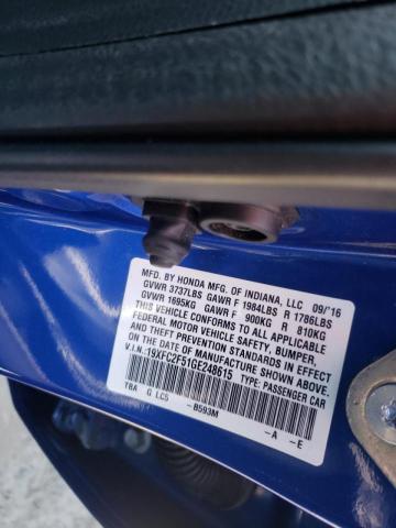 Photo 10 from auction – 2016 HONDA CIVIC LX with VIN 19XFC2F51GE248615