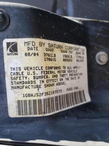 Photo 10 from auction – 2005 SATURN ION LEVEL with VIN 1G8AJ52F35Z107573