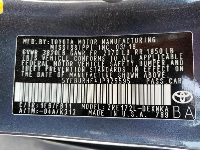 Photo 10 from auction – 2018 TOYOTA COROLLA L with VIN 5YFBURHE4JP825595