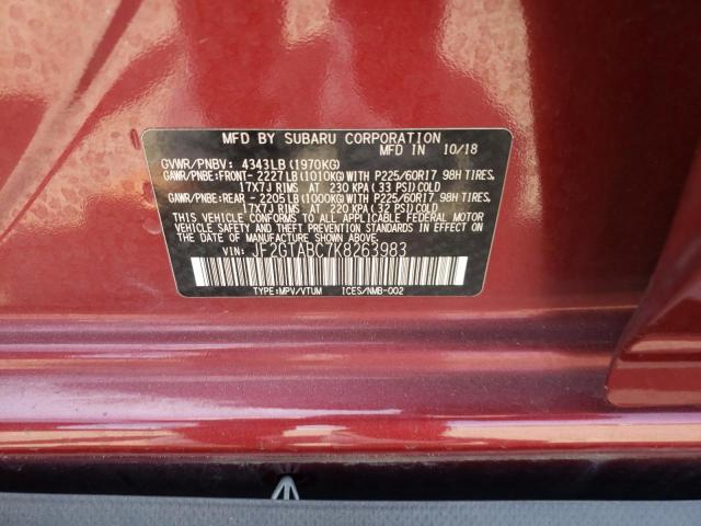 Photo 10 from auction – 2019 SUBARU CROSSTREK with VIN JF2GTABC7K8263983