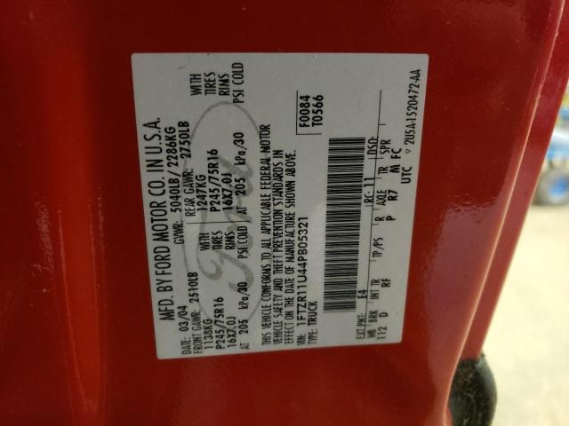 Photo 10 from auction – 2004 FORD RANGER with VIN 1FTZR11U44PB05321