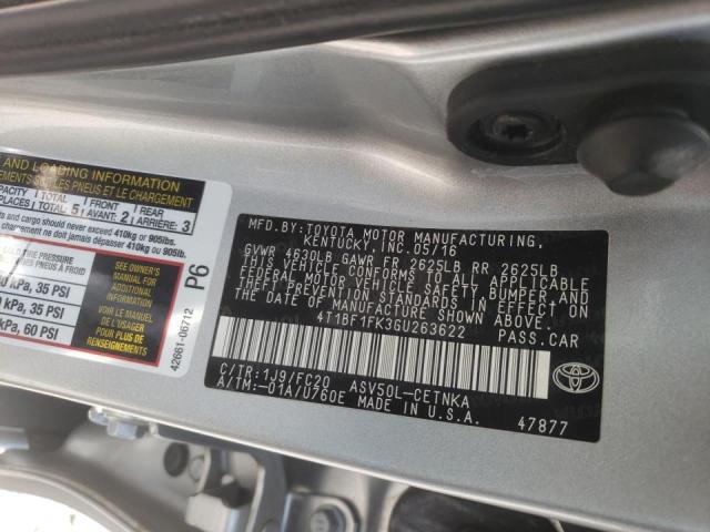Photo 10 from auction – 2016 TOYOTA CAMRY LE with VIN 4T1BF1FK3GU263622