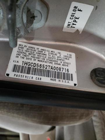 Photo 10 from auction – 1996 HONDA ACCORD EX with VIN 1HGCD5652TA008716