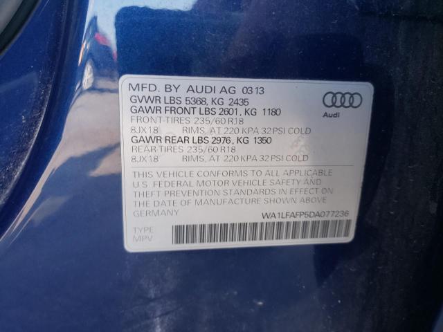 Photo 10 from auction – 2013 AUDI Q5 PREMIUM with VIN WA1LFAFP5DA077236