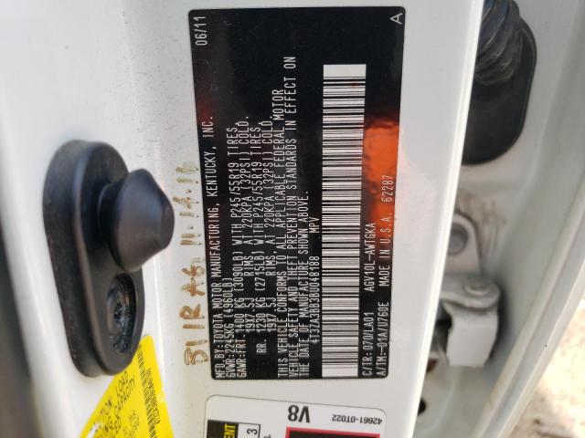 Photo 10 from auction – 2011 TOYOTA VENZA with VIN 4T3ZA3BB3BU048188