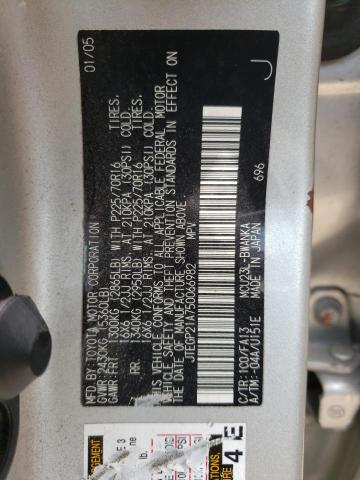 Photo 10 from auction – 2005 TOYOTA HIGHLANDER with VIN JTEGP21A750066982