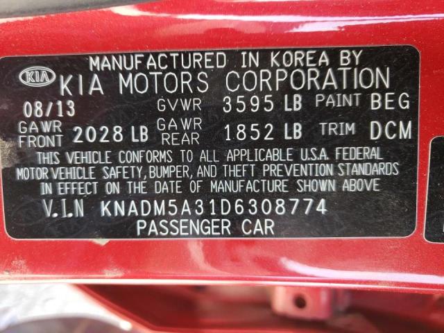 Photo 10 from auction – 2013 KIA RIO LX with VIN KNADM5A31D6308774