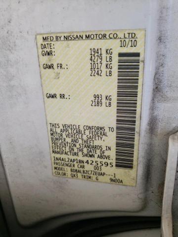Photo 10 from auction – 2011 NISSAN ALTIMA BAS with VIN 1N4AL2AP1BN425595