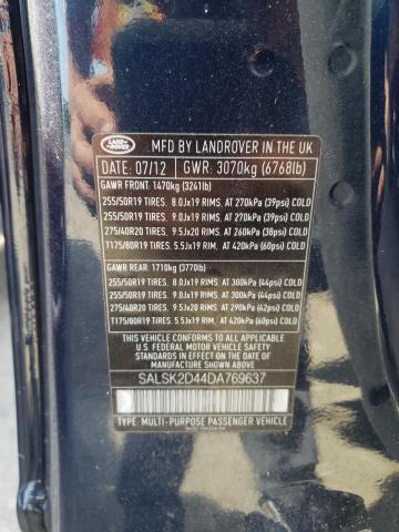 Photo 10 from auction – 2013 LAND ROVER RANGE ROVE with VIN SALSK2D44DA769637