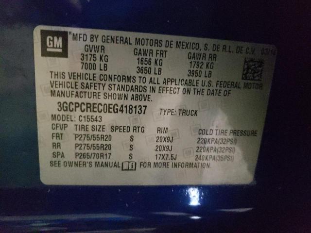 Photo 10 from auction – 2014 CHEVROLET SILVERADO with VIN 3GCPCREC0EG418137