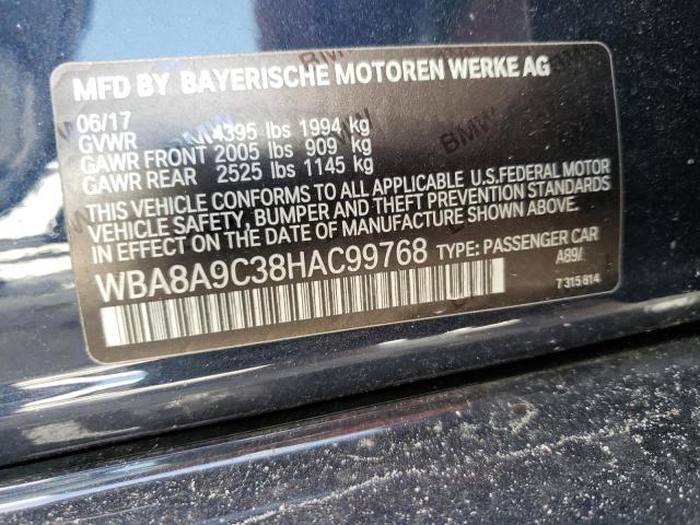 Photo 10 from auction – 2017 BMW 320 I with VIN WBA8A9C38HAC99768