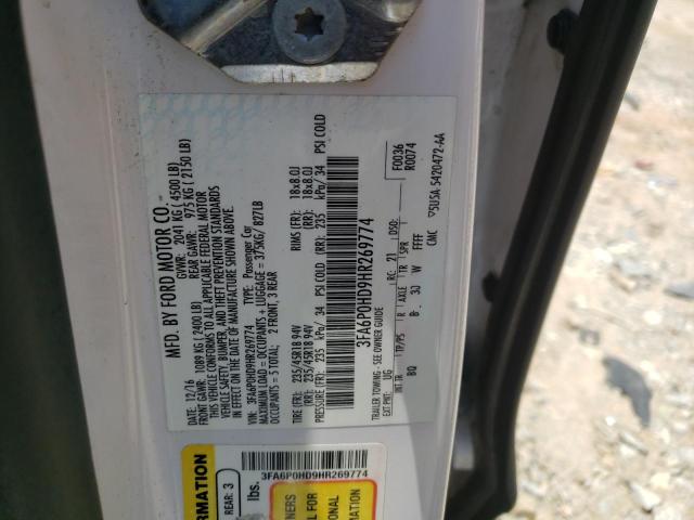 Photo 10 from auction – 2017 FORD FUSION SE with VIN 3FA6P0HD9HR269774