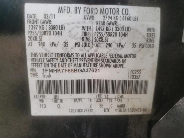 Photo 10 from auction – 2011 FORD EXPLORER L with VIN 1FMHK7F85BGA37621