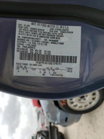 Photo 10 from auction – 1999 FORD TAURUS SE with VIN 1FAFP53S1XG179771