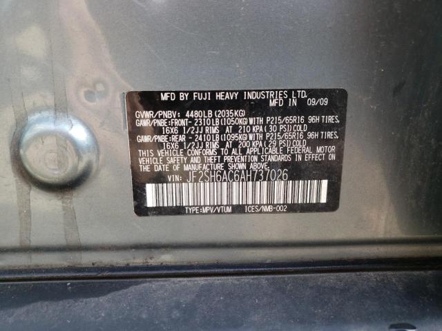 Photo 10 from auction – 2010 SUBARU FORESTER 2 with VIN JF2SH6AC6AH737026