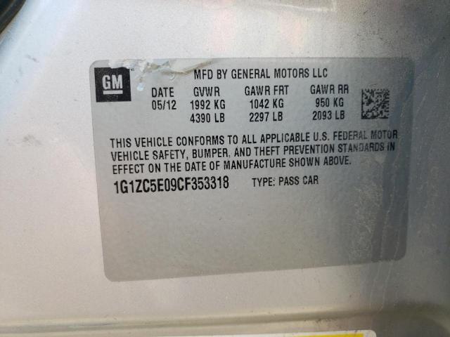Photo 10 from auction – 2012 CHEVROLET MALIBU 1LT with VIN 1G1ZC5E09CF353318