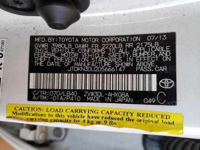 Photo 10 from auction – 2013 TOYOTA PRIUS with VIN JTDKN3DU2D5666147