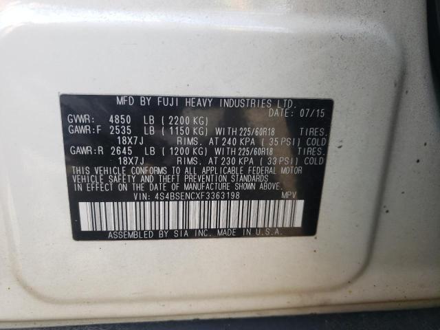 Photo 10 from auction – 2015 SUBARU OUTBACK 3. with VIN 4S4BSENCXF3363198
