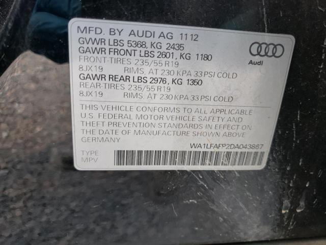 Photo 10 from auction – 2013 AUDI Q5 PREMIUM with VIN WA1LFAFP2DA043867