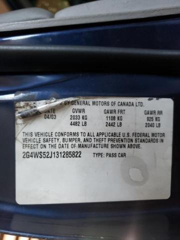 Photo 10 from auction – 2003 BUICK CENTURY CU with VIN 2G4WS52J131285822