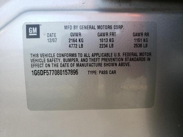 Photo 10 from auction – 2008 CADILLAC CTS with VIN 1G6DF577080157896