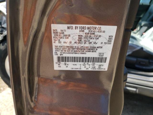 Photo 10 from auction – 2011 FORD ESCAPE XLT with VIN 1FMCU0DG7BKC15953