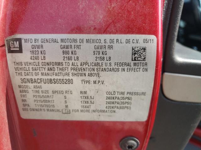Photo 10 from auction – 2011 CHEVROLET HHR LT with VIN 3GNBACFU0BS655280