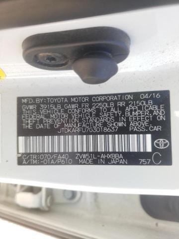 Photo 10 from auction – 2016 TOYOTA PRIUS with VIN JTDKARFU7G3018637