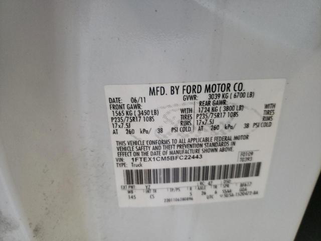 Photo 10 from auction – 2011 FORD F150 SUPER with VIN 1FTEX1CM5BFC22443
